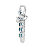 1.68ct Sapphire Cross Religious Pendant 14KT White Gold