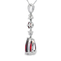 2.25ct Garnet Diamond Fashion Pendants 14KT White Gold