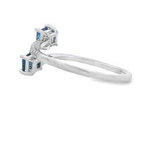 Natural .61ct Sapphire Diamond Ring 14KT White Gold