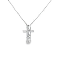 .15ct Diamond Cross Religious Pendant 14KT White Gold