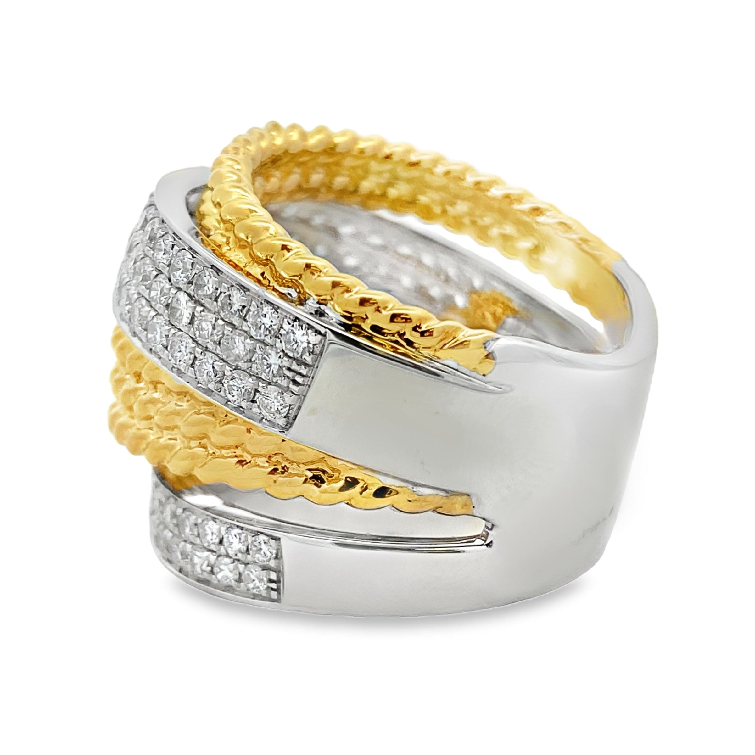 Genuine 1.25ct Diamond Ring 18KT 2 Tone Gold