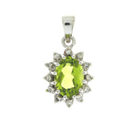 .96ct Peridot Diamond Fashion Pendants 10KT White Gold