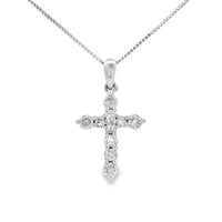 .30ct Diamond Cross Religious Pendant 14KT White Gold