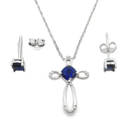 Genuine Created Sapphire Jewelry sets Sterling Silver