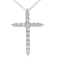 Genuine .65ct Cross Religious Pendant Sterling Silver