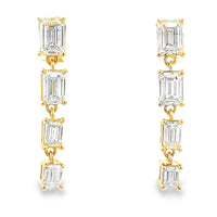 Lab Grown Diamond Dangle Earrings 14KT Yellow Gold