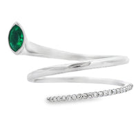 Genuine .75ct Emerald Diamond Ring 14KT White Gold