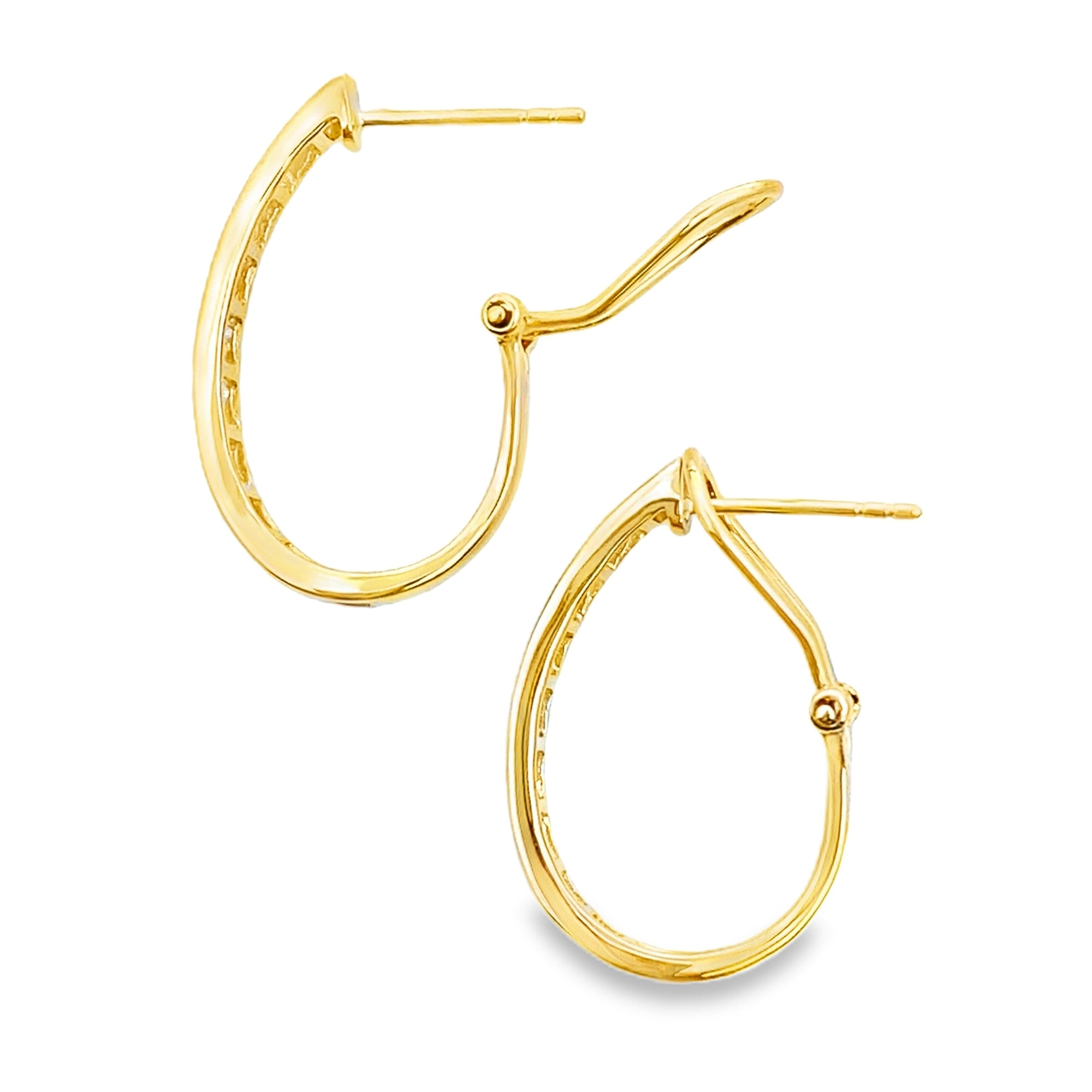 1.00ct Lab Grown Diamond Hoop Earrings 14KT Yellow Gold