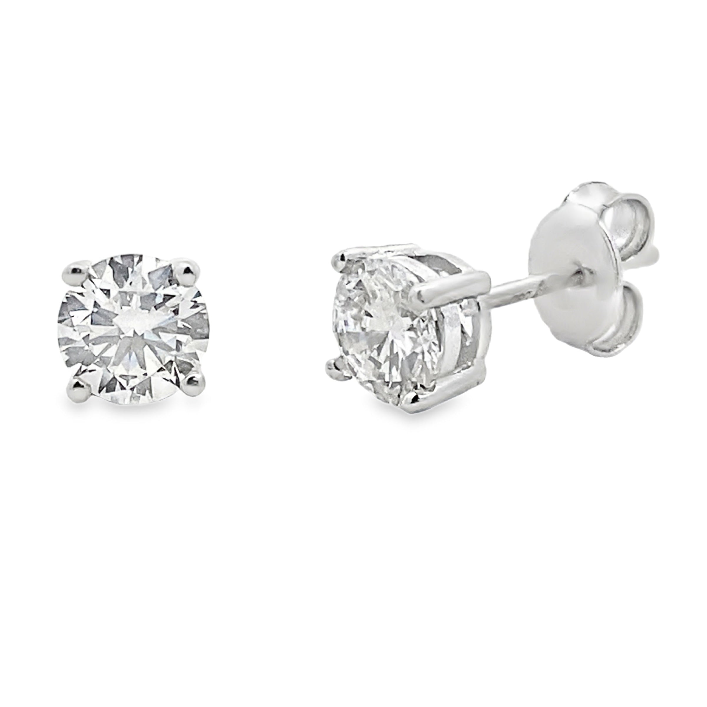 1.00ct Lab Grown Diamond Stud Earrings Sterling Silver