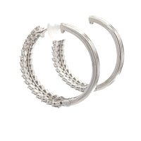 Natural 1.02ct Diamond Hoop Earrings 10KT White Gold