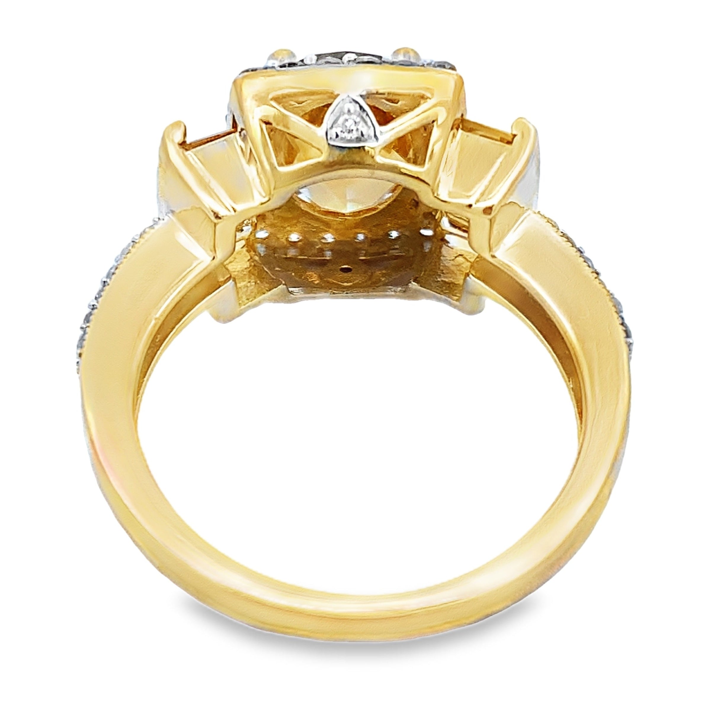 Genuine 2.47ct Citrine Diamond Ring 10KT Yellow Gold