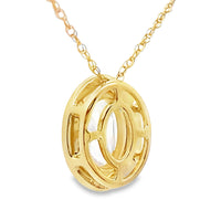 Rose Quartz Diamond Fashion Pendants 10KT Yellow Gold