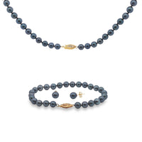 Genuine Akoya Pearl Jewelry sets 14KT Yellow Gold