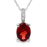 1.42ct Garnet Diamond Fashion Pendants 10KT White Gold