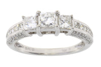 Genuine 1.50ct Diamond 3 Stone Ring 14KT White Gold