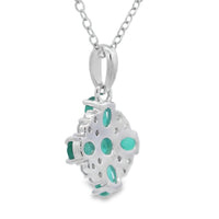 1.09ct Emerald Zircon Fashion Pendants Sterling Silver