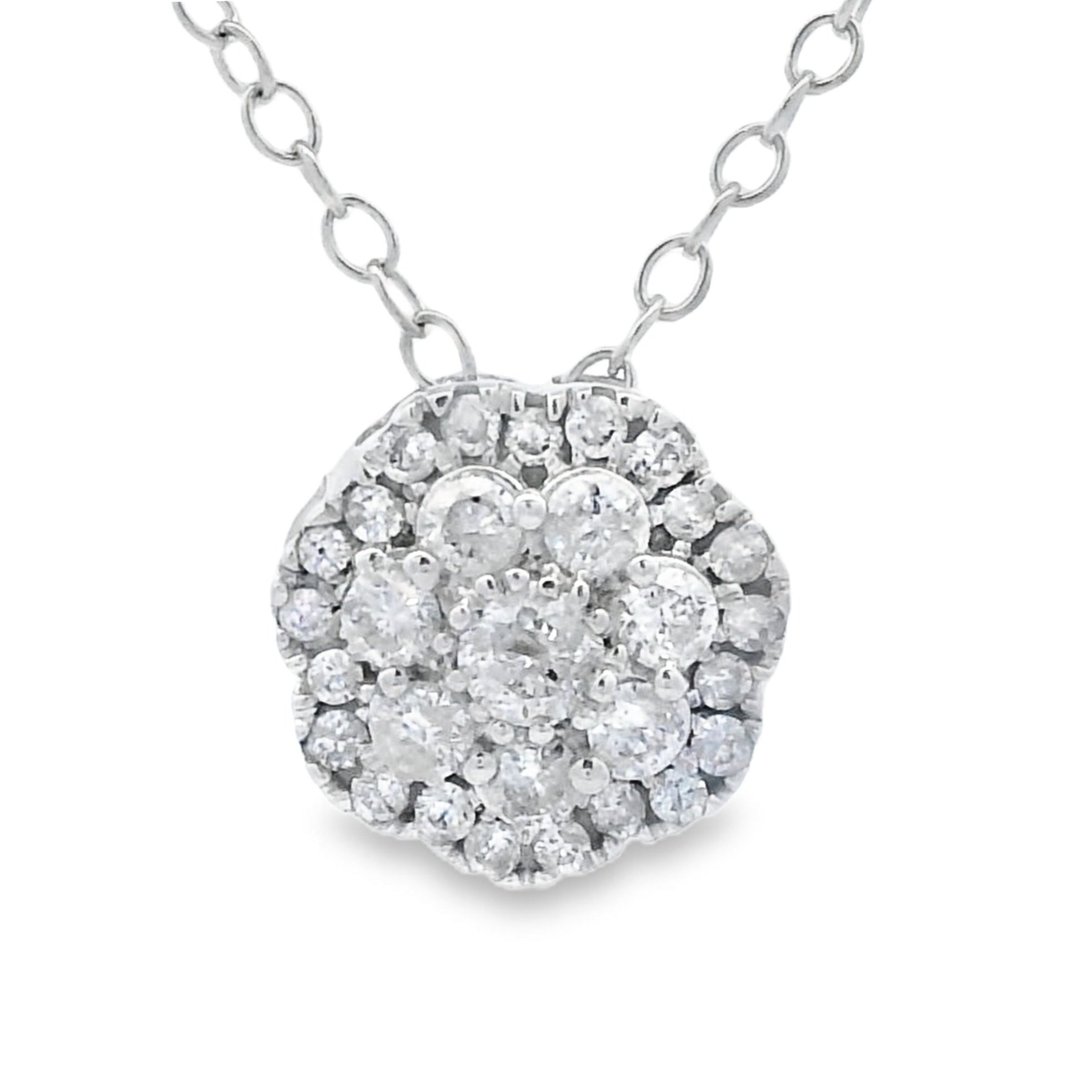 Natural .25ct Diamond Fashion Pendants 10KT White Gold