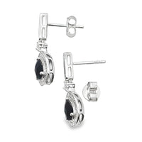 .84ct Onyx Diamond Dangle Earrings 10KT White Gold