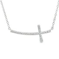 .26ct Diamond Cross Religious Pendant Sterling Silver