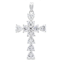 Moissanite Cross Religious Pendant Sterling Silver