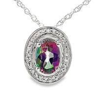 Mystic Fire Topaz Fashion Pendants 10KT White Gold