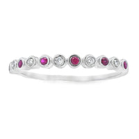 Sapphire Diamond stackable band set 14KT White Gold