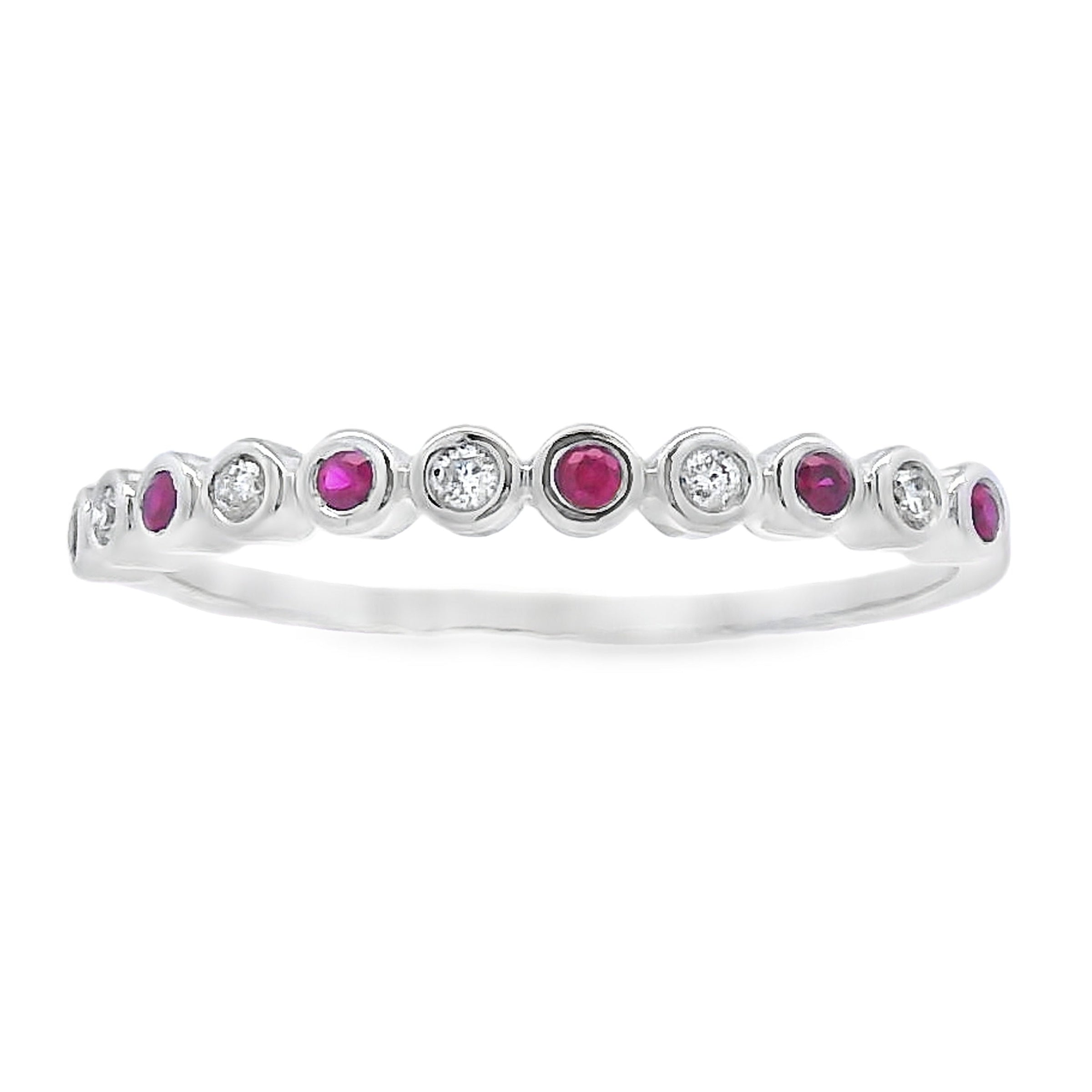 Sapphire Diamond stackable band set 14KT White Gold