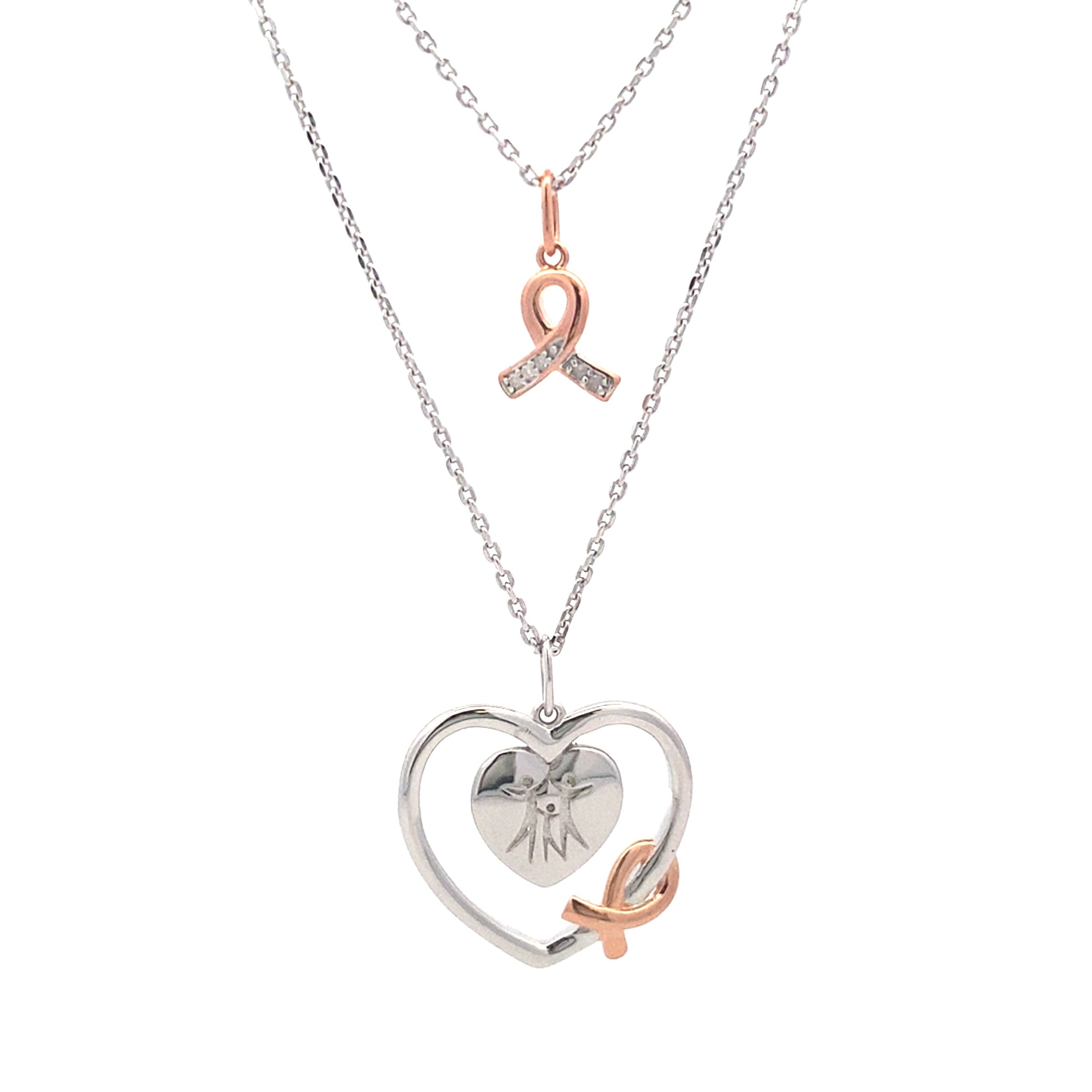 .02ct Diamond Heart Love Pendant Sterling Silver
