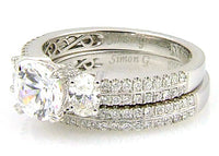 Natural 1.05ct Engagement Ring Set 18KT White Gold