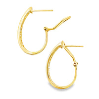 Genuine 1.00ct Diamond Hoop Earrings 14KT Yellow Gold