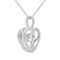 1.00ct Moissanite Heart Love Pendant Sterling Silver
