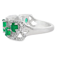 Natural 1.82ct Emerald Zircon Ring Sterling Silver