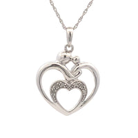 .10ct Diamond Heart Love Pendant Sterling Silver