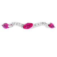 .21ct Ruby Diamond stackable band set 14KT White Gold