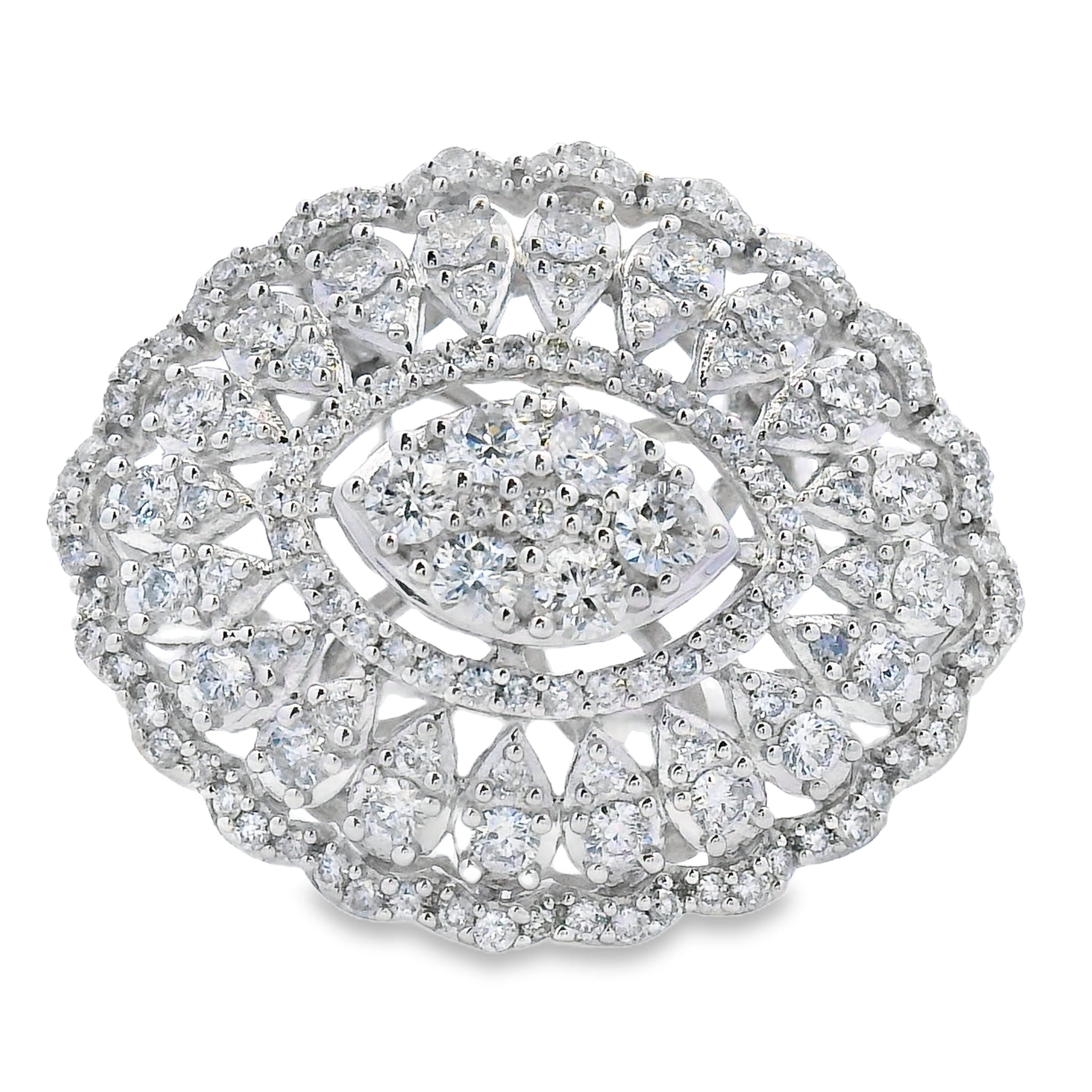 Genuine .85ct Diamond Ring 14KT White Gold