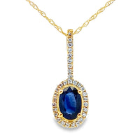 Sapphire Diamond Fashion Pendants 10KT Yellow Gold