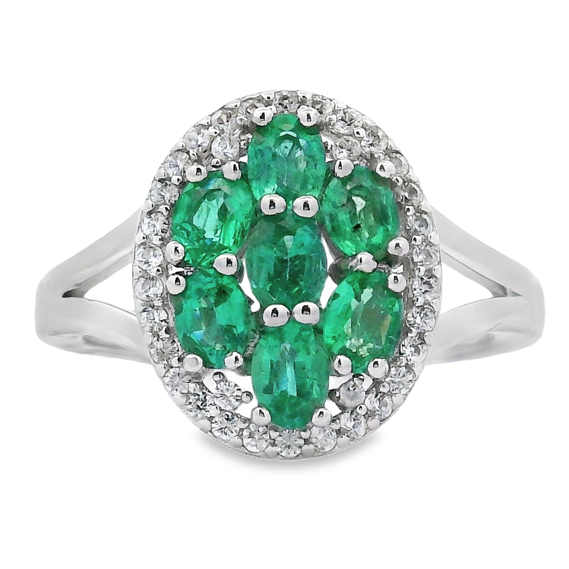 Genuine 1.44ct Emerald Zircon Ring Sterling Silver