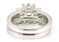 Natural 1.05ct Engagement Ring Set 18KT White Gold