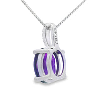 Amethyst Diamond Fashion Pendants 10KT White Gold