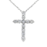 .19ct Diamond Cross Religious Pendant 14KT White Gold