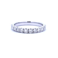 Natural .75ct Diamond Wedding Band Ring 14KT White Gold