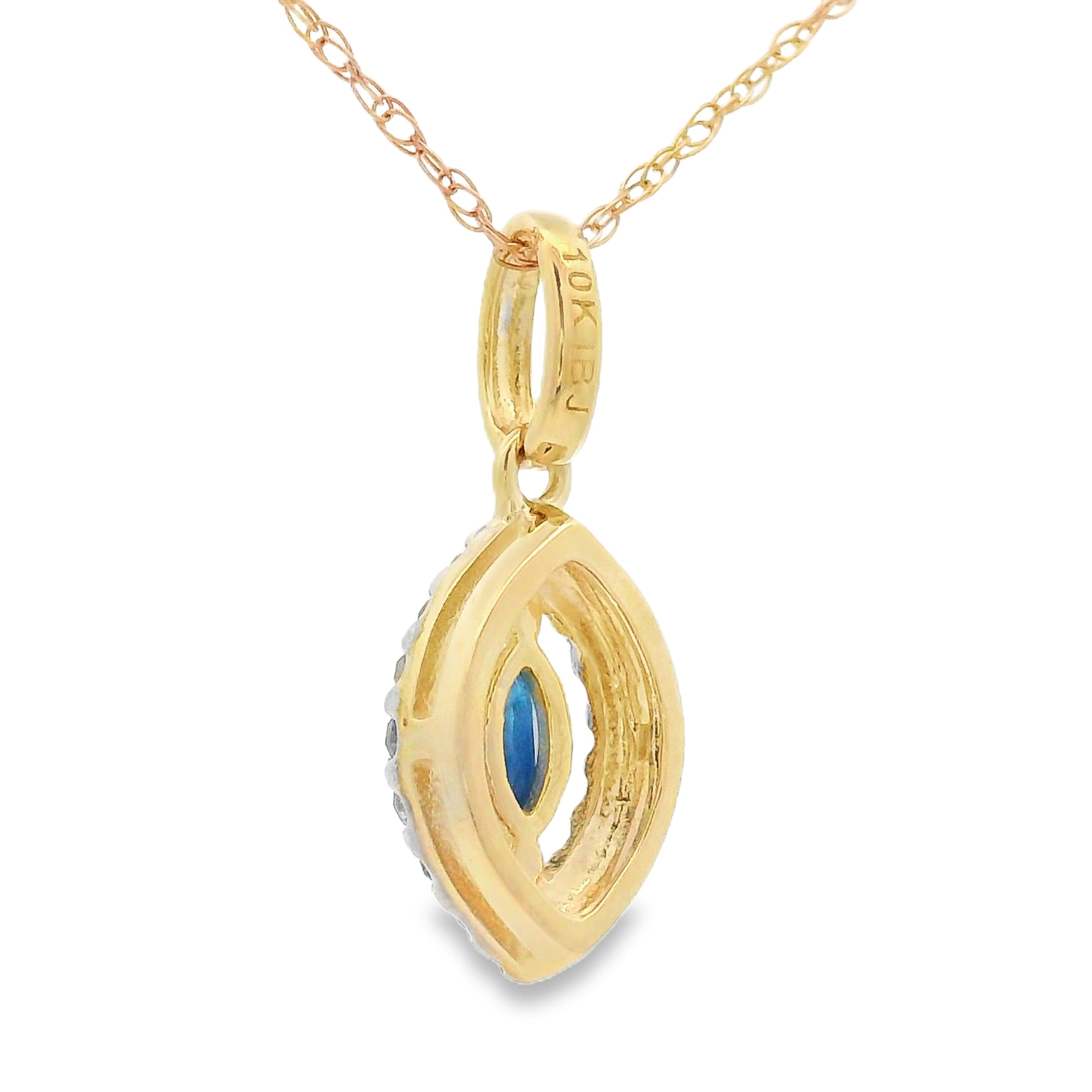 Sapphire Diamond Fashion Pendants 10KT Yellow Gold