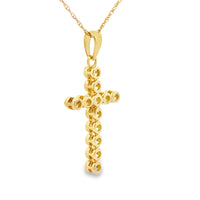 .12ct Diamond Cross Religious Pendant 14KT Yellow Gold