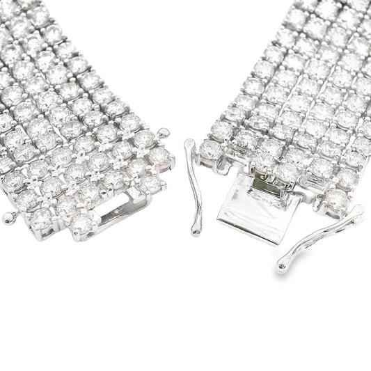 Genuine 20.00ct Diamond Tennis Bracelet 14KT White Gold