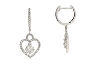 Natural .50ct Diamond Dangle Earrings 14KT White Gold