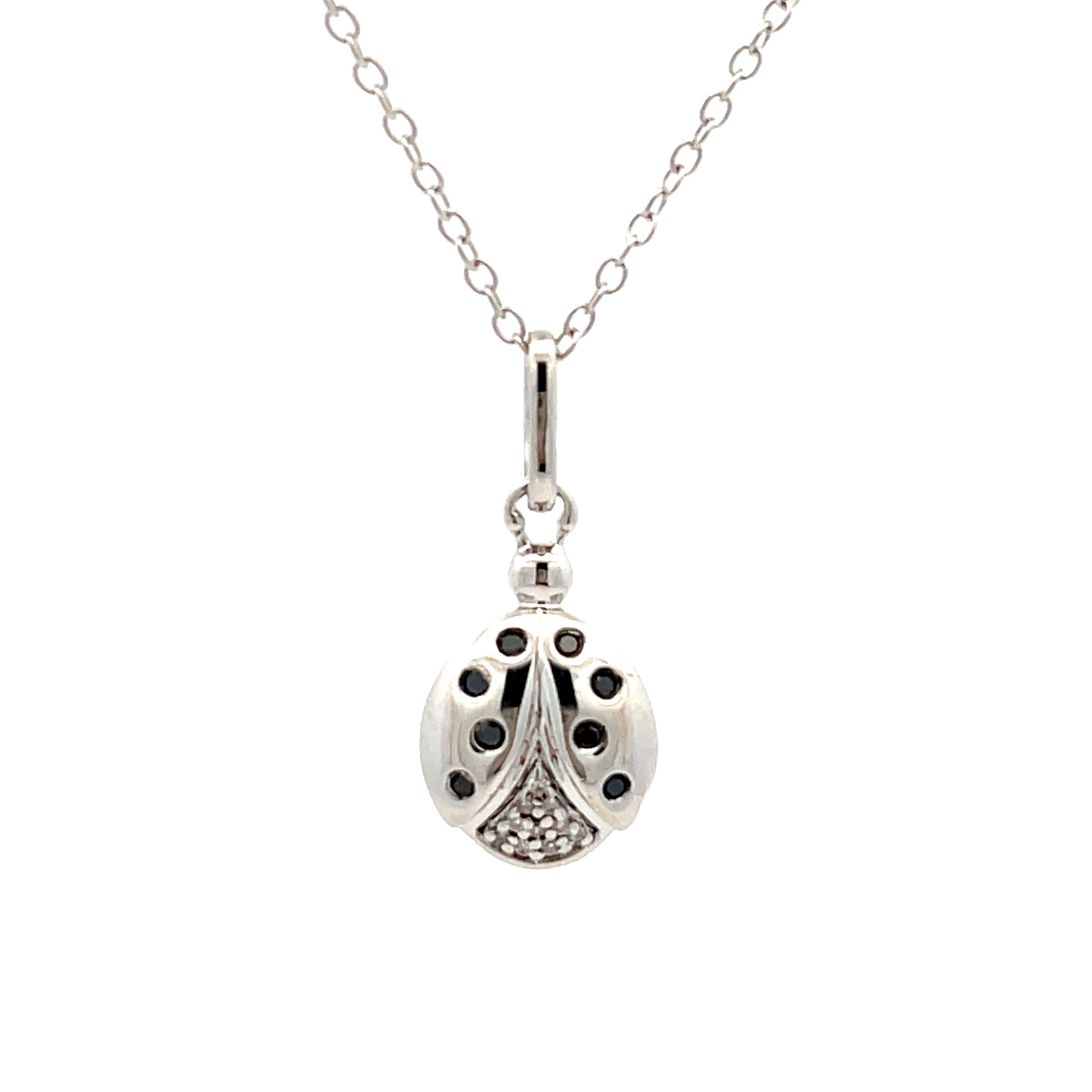 .08ct Black Diamond Animal Pendant Sterling Silver