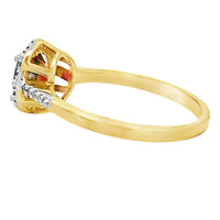 Genuine 1.75ct Garnet Diamond Ring 10KT Yellow Gold