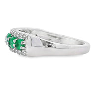 Natural White Topaz 3 Stone Ring Sterling Silver