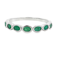 .74ct Emerald Fashion band rings 14KT White Gold