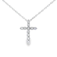 .11ct Diamond Cross Religious Pendant 14KT White Gold